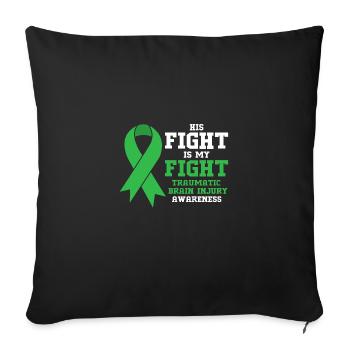 Traumatic brain injury - Sofa pillow with filling 45cm x 45cm - black - Front