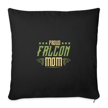 Maman fauconnerie - Coussin et housse de 45 x 45 cm - noir - Devant
