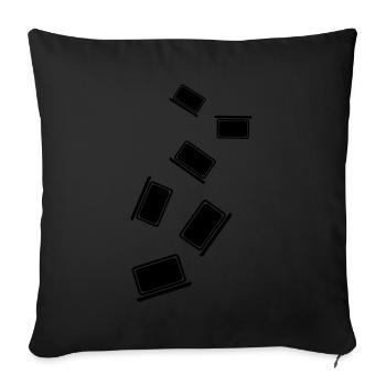 Laptop Pc Office - Sofa pillow with filling 45cm x 45cm - black - Front