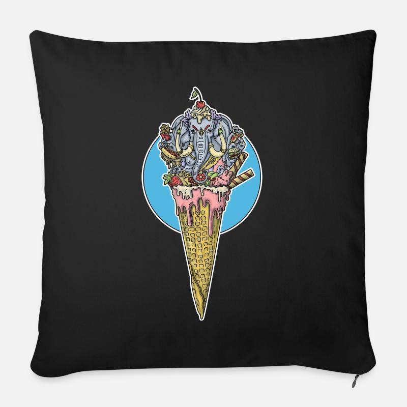 Shivaeis - Sofakissen mit Füllung 45 x 45 cm - Schwarz