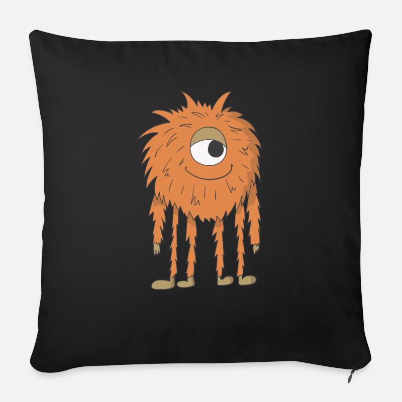 Oranges Monster - Sofakissen mit Füllung 45 x 45 cm - Schwarz