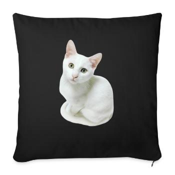 White Cat - Sofa pillow with filling 45cm x 45cm - black - Front