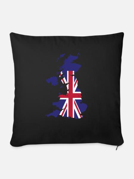 Großbritannien - Sofakissen mit Füllung 45 x 45 cm - Schwarz