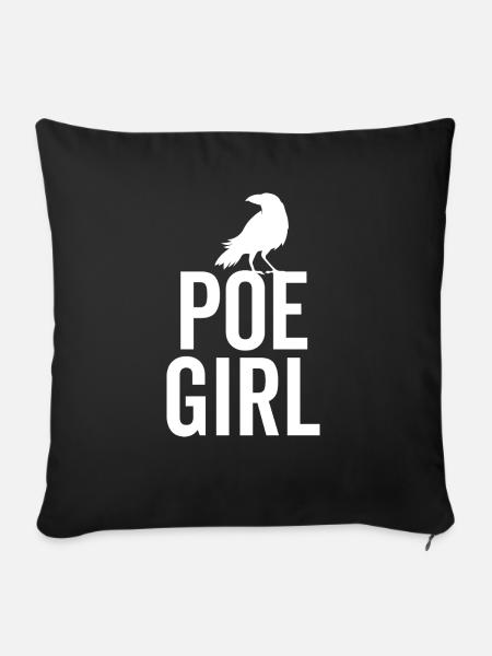 Poe Mädchen - Sofakissen mit Füllung 45 x 45 cm - Schwarz