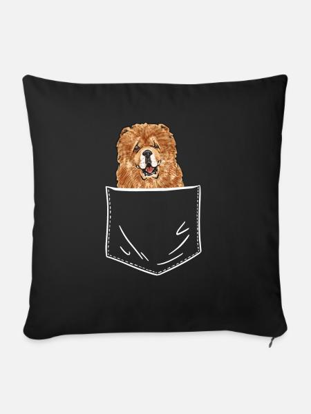 Chow Chow Hund - Sofakissen mit Füllung 45 x 45 cm - Schwarz