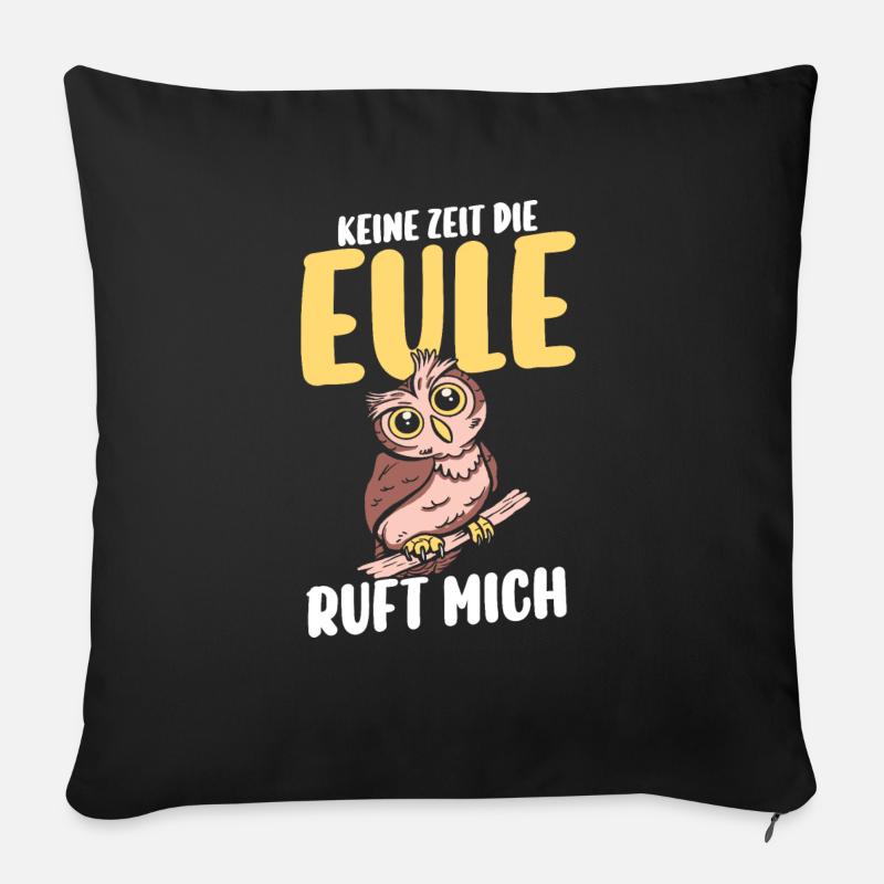 Eulen - Sofakissen mit Füllung 45 x 45 cm - Schwarz