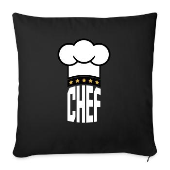 Toque de chef 5 étoiles Le Chef Kitchen Master - Coussin et housse de 45 x 45 cm - noir - Devant