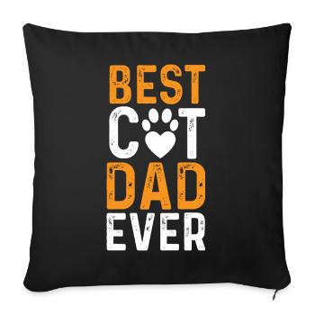 Best Cat Dad Ever - Sofa pillow with filling 45cm x 45cm - black - Front