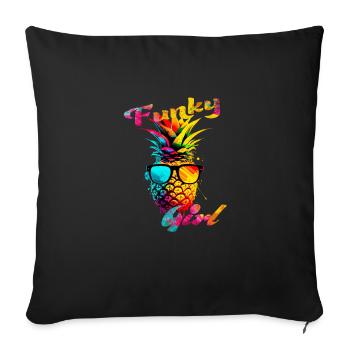 Funky Girl Pineapple - Sofa pillow with filling 45cm x 45cm - black - Front