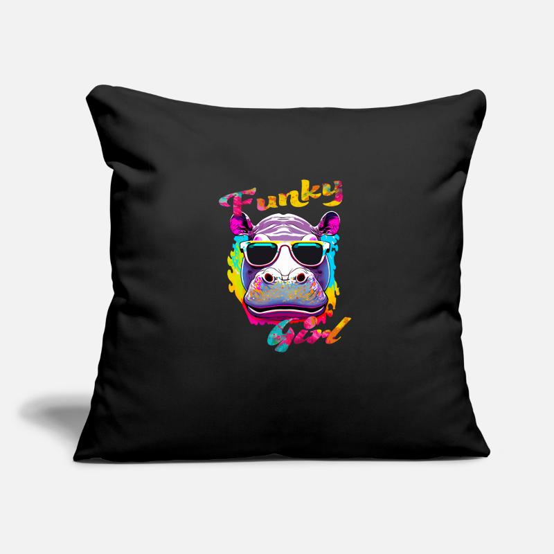 Funky Mädchen Nilpferd Sofakissen mit Füllung 45 x 45 cm