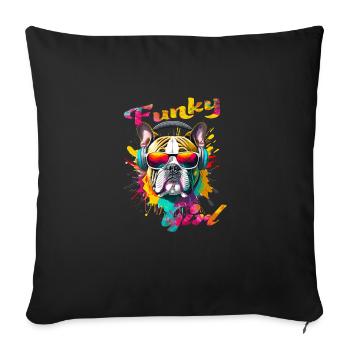Funky Bulldog Girl - Sofa pillow with filling 45cm x 45cm - black - Front