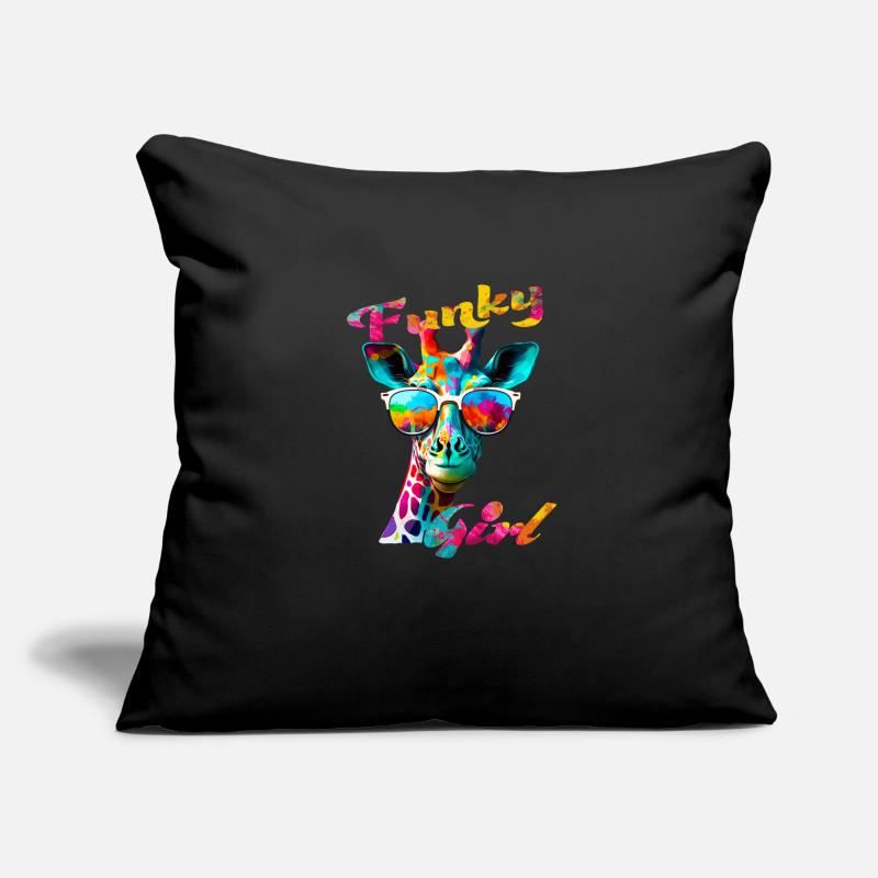 Funky Mädchen Giraffe Sofakissen mit Füllung 45 x 45 cm