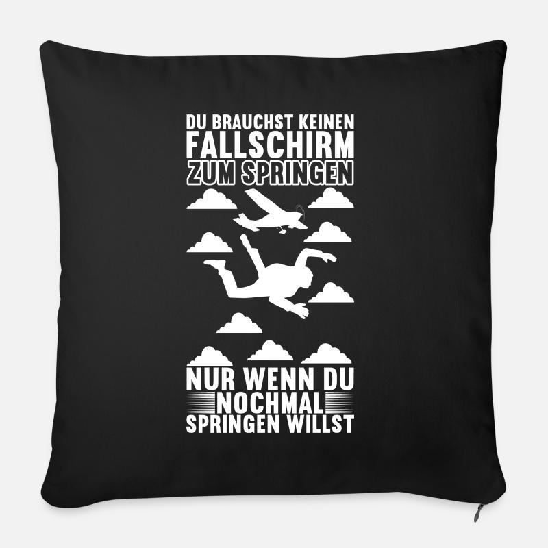 Fallschirm Fallschirmspringer Skydiving - Sofakissen mit Füllung 45 x 45 cm - Schwarz