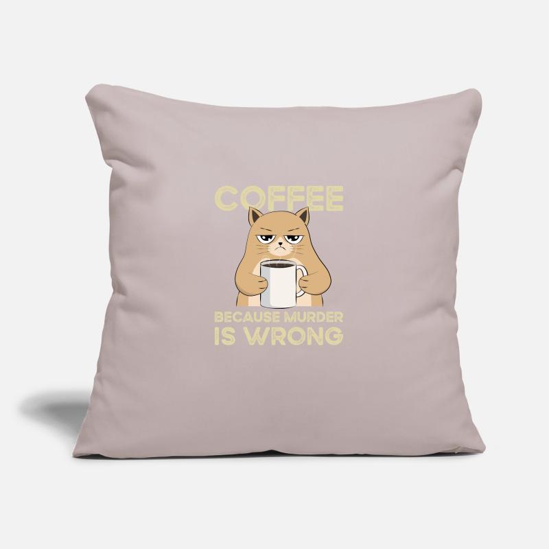 Coffee Because Murder Is Wrong Cat Vintage Sofa pillow with filling 45cm x 45cm