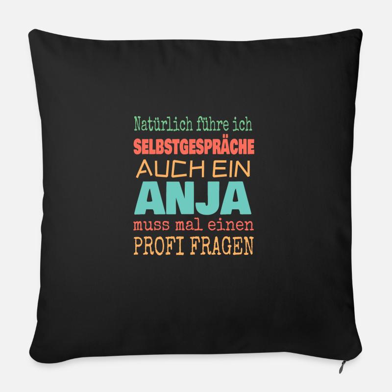 Anja - Sofakissen mit Füllung 45 x 45 cm - Schwarz