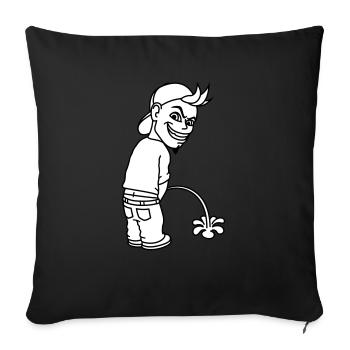 Pee Boy 2c - Sofakissen mit Füllung 45 x 45 cm - Schwarz - Vorne