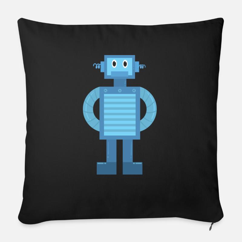 Roboter - Sofakissen mit Füllung 45 x 45 cm - Schwarz