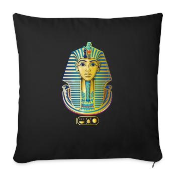 TUTANKHAMEN PHARAO - Sofakissen mit Füllung 45 x 45 cm - Schwarz - Vorne