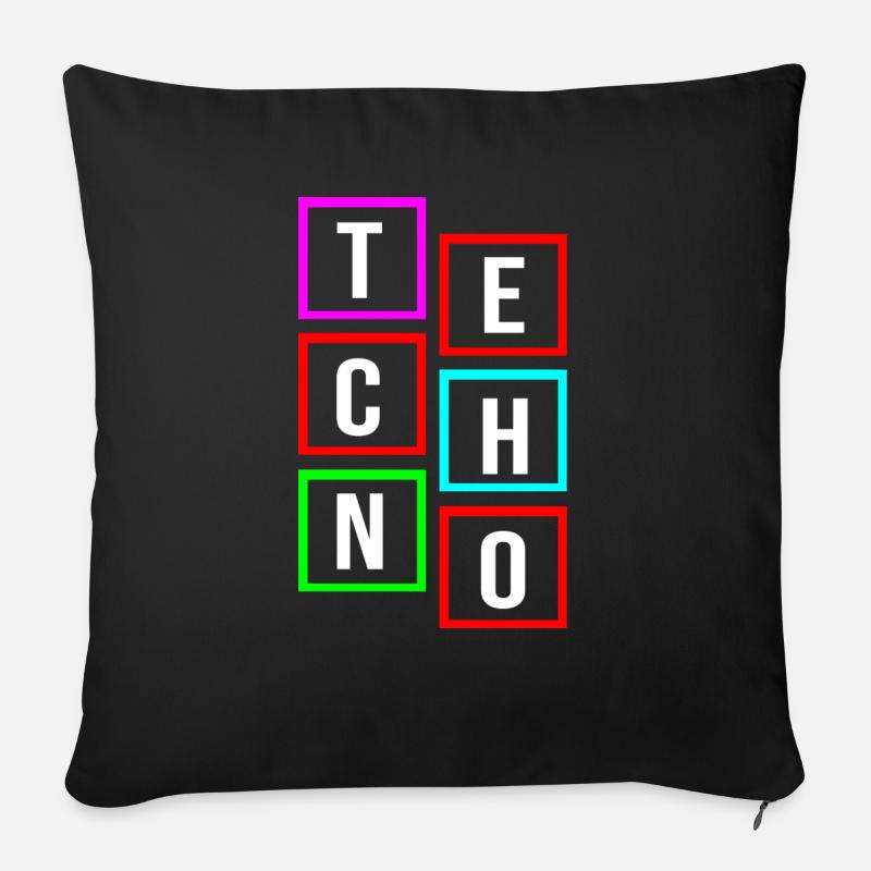 Techno-Logo - Sofakissen mit Füllung 45 x 45 cm - Schwarz
