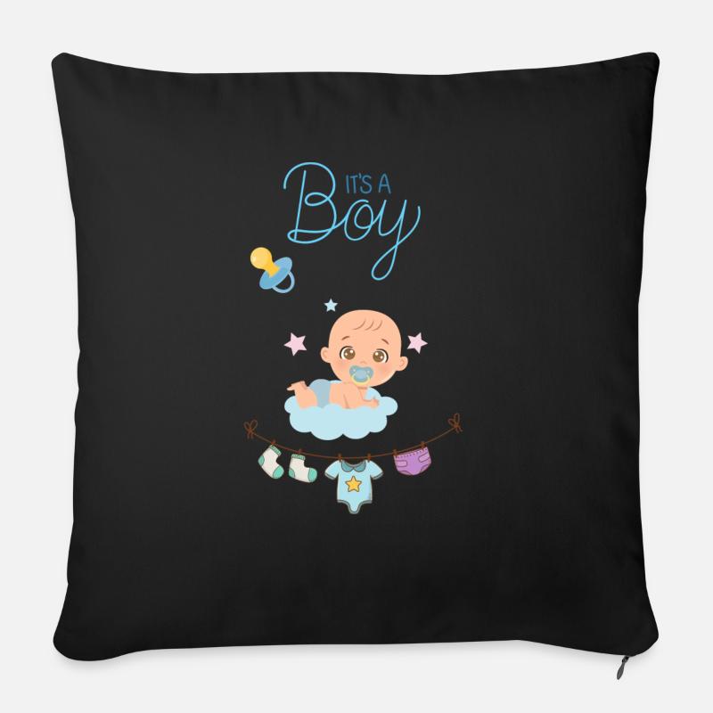 C’est un garçon - Coussin et housse de 45 x 45 cm - noir