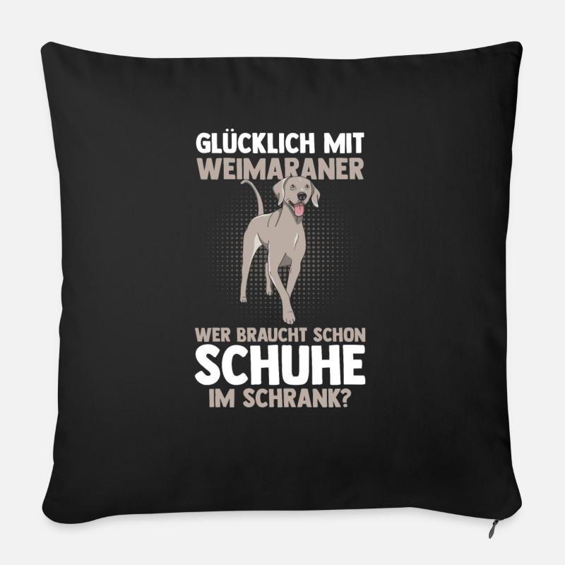 Hund Weimaraner - Sofakissen mit Füllung 45 x 45 cm - Schwarz