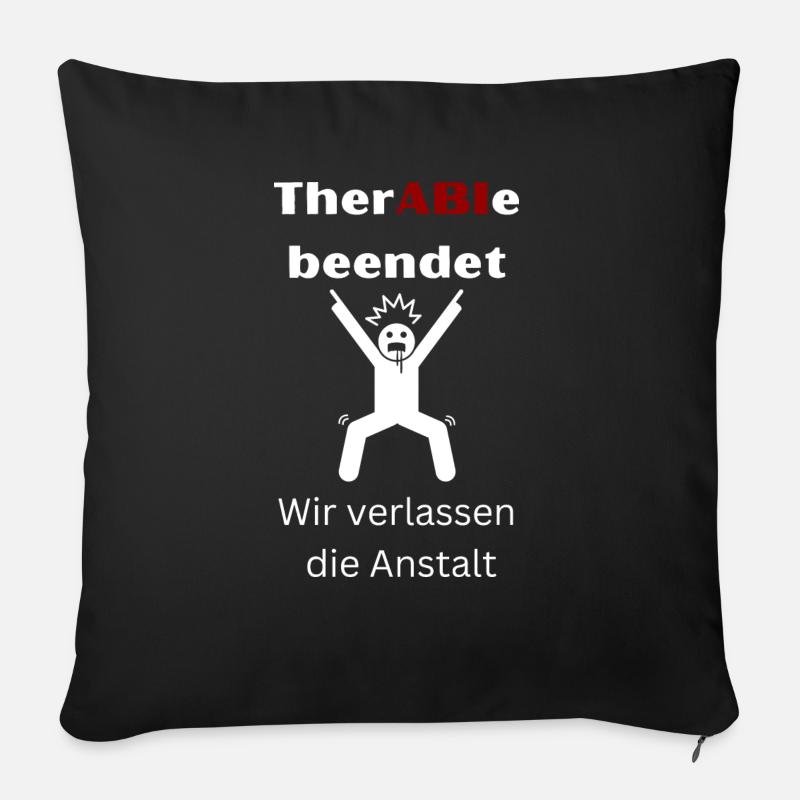 Finitions TherABIe blanc - Coussin et housse de 45 x 45 cm - noir