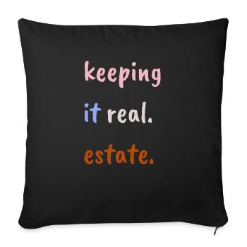Keeping it real estate - Sofa pillow with filling 45cm x 45cm - black - Front