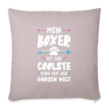 Dicton de chien boxer - Coussin et housse de 45 x 45 cm - taupe clair - Devant