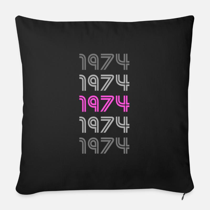 1974 - Sofakissen mit Füllung 45 x 45 cm - Schwarz