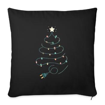 Christmas Tree String Lights Design - Sofa pillow with filling 45cm x 45cm - black - Front