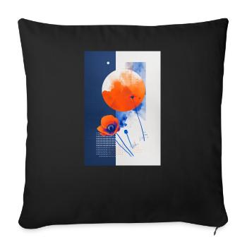 Coquelicot - Coussin et housse de 45 x 45 cm - noir - Devant