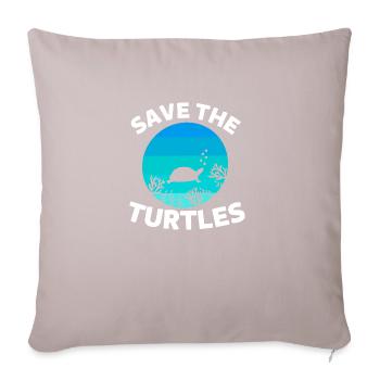 Rétro Créature Marine Océan Animal Sauvez les Tortues - Coussin et housse de 45 x 45 cm - taupe clair - Devant