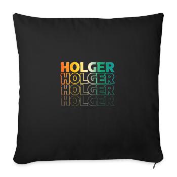Holger - Coussin et housse de 45 x 45 cm - noir - Devant