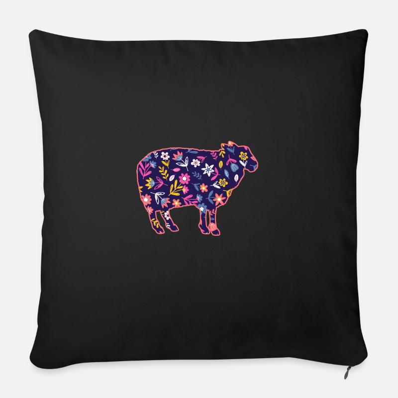 Schäfer Schaf - Sofakissen mit Füllung 45 x 45 cm - Schwarz