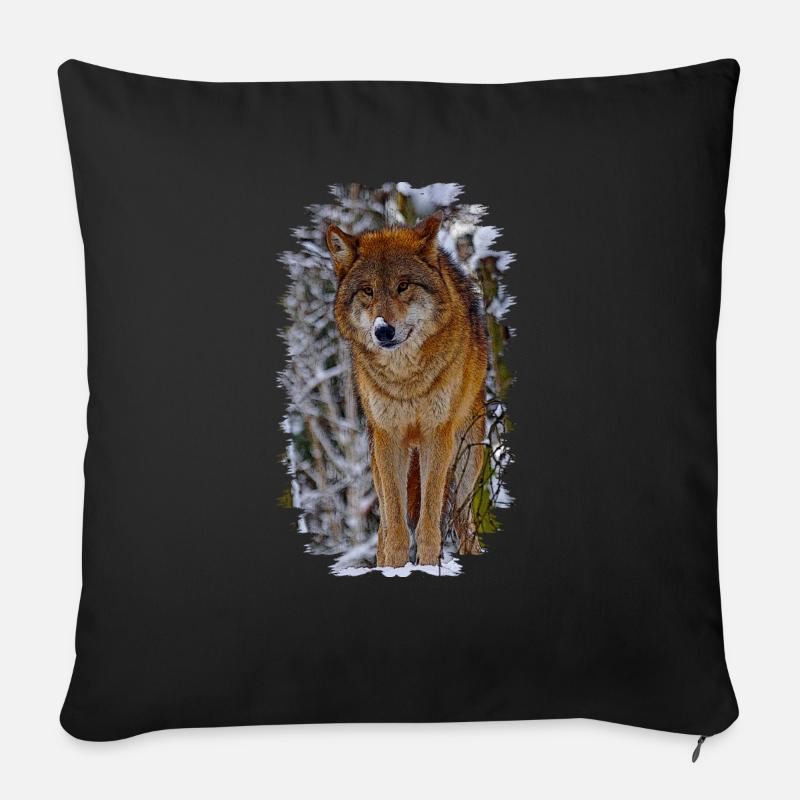 wolf - Sofakissen mit Füllung 45 x 45 cm - Schwarz