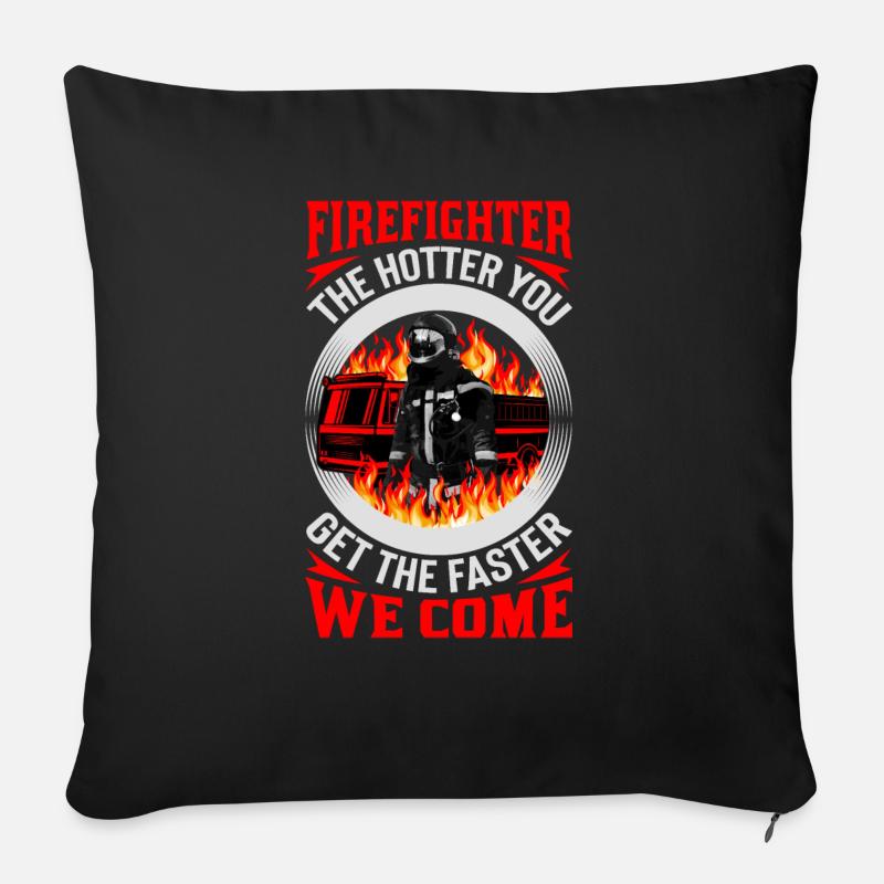 Pompiers Pompiers - Coussin et housse de 45 x 45 cm - noir
