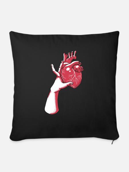 Das Herz - Sofakissen mit Füllung 45 x 45 cm - Schwarz