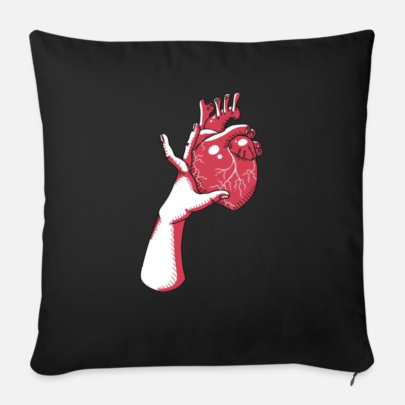 Das Herz - Sofakissen mit Füllung 45 x 45 cm - Schwarz