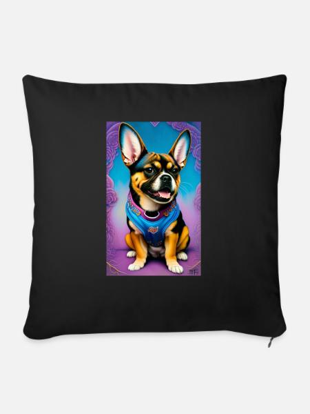 Shepard Welpe Gemälde - Sofakissen mit Füllung 45 x 45 cm - Schwarz