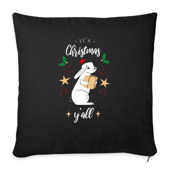 Its Christmas yall - Weihnachtsdesign - Sofakissen mit Füllung 45 x 45 cm - Schwarz - Vorne