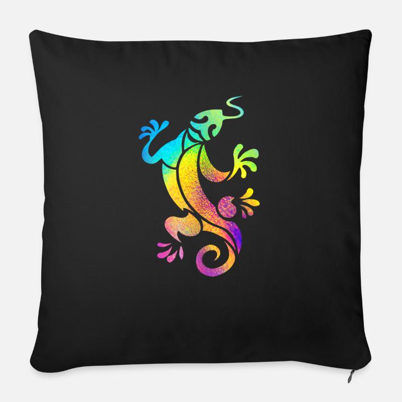Mehrfarbiger Salamander - Sofakissen mit Füllung 45 x 45 cm - Schwarz