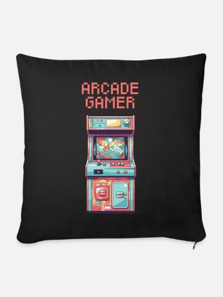 Arcade Gamer - Licht - Sofakissen mit Füllung 45 x 45 cm - Schwarz