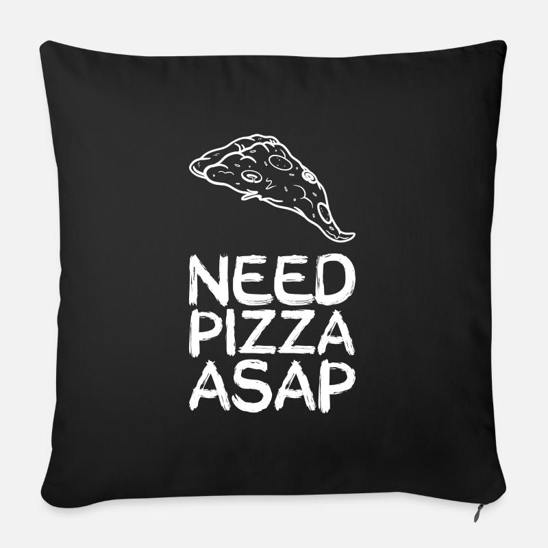 Pizza asap, white - Sofakissen mit Füllung 45 x 45 cm - Schwarz