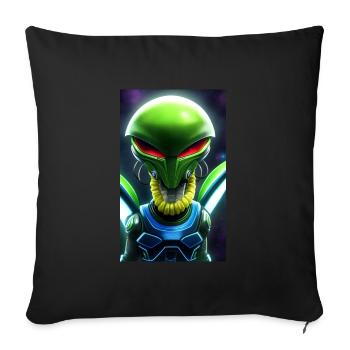 Alien | UFO | Raumschiff | UAP | außerirdische - Sofakissen mit Füllung 45 x 45 cm - Schwarz - Vorne