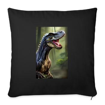 Dinosaures | T-Rex | Tyrannosaure - Coussin et housse de 45 x 45 cm - noir - Devant