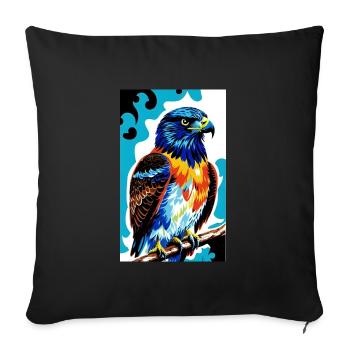 Aigle | Oiseaux | Liberté | Animaux - Coussin et housse de 45 x 45 cm - noir - Devant