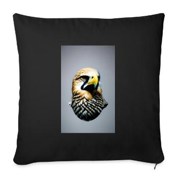 Aigle | Oiseaux | Liberté | Animaux - Coussin et housse de 45 x 45 cm - noir - Devant