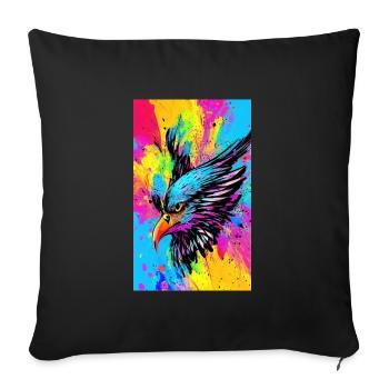 Aigle | Oiseaux | Liberté | Animaux - Coussin et housse de 45 x 45 cm - noir - Devant
