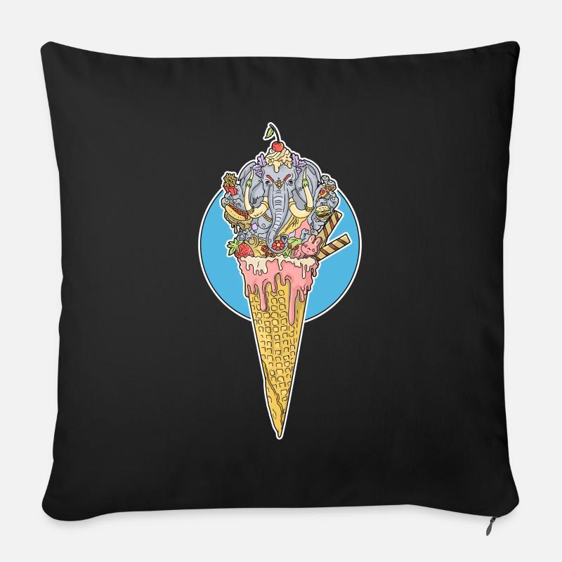 Shivaeis - Sofakissen mit Füllung 45 x 45 cm - Schwarz