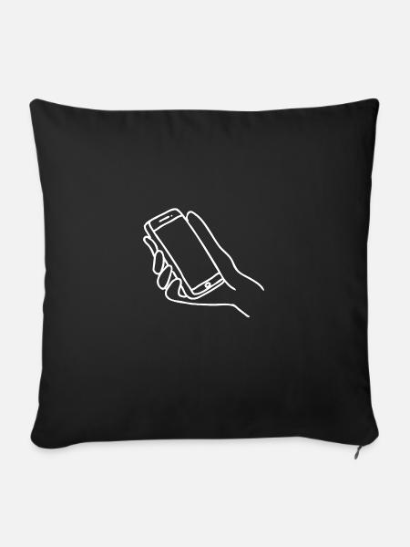 Smartphone Hand - Sofakissen mit Füllung 45 x 45 cm - Schwarz